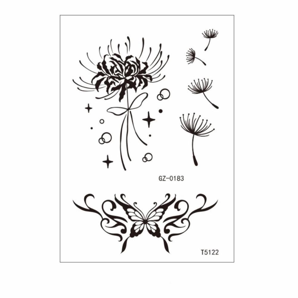 Elegant Temporary Tattoo Stickers Long-lasting Body Art Tattoo Flower Tattoo Stickers Party