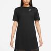 Nike Sportswear Solid Color Crew Neck Mid-Length Casual Short Sleeve T-Shirt Women Tops Black FB8342-010