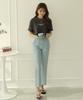 Ppaeppae Domestic Secret Elastic Waist Semi-High Waist High Stretch Sky Blue Slacks