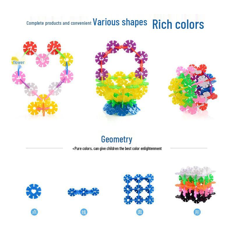 Educational Snowflake Interlocking Building Blocks for Children - Early Education Toys