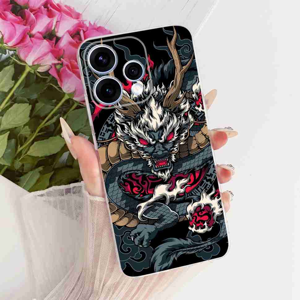 For Oppo Reno15 5G Casing 6.59" Cool Dragon Soft Silicone Back Cover For Oppo Reno 15 Reno15 5G CPH2825 Phone Shell Cases