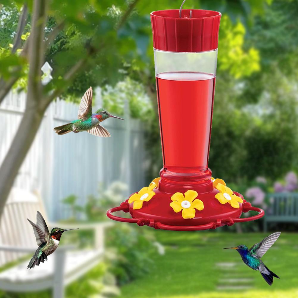 Plastic Hummingbird Feeder with Hook Wild Bird Feeder Large Capacity Outdoor Feeding Tray for Indoor Backyard Patio Decor