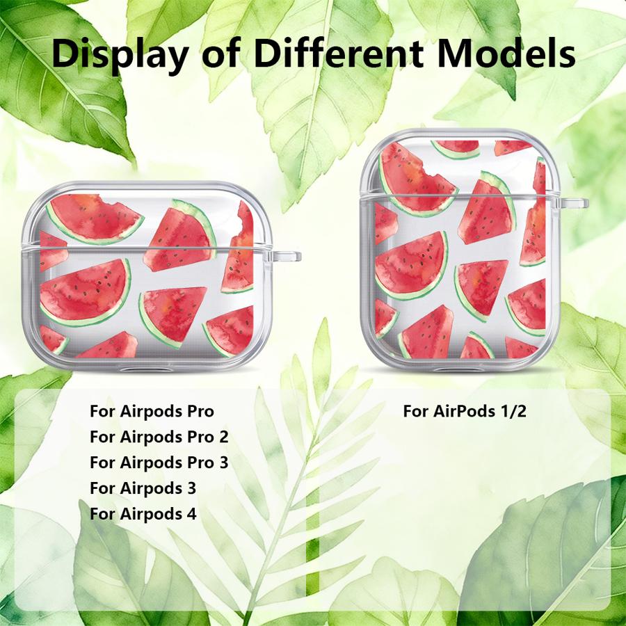 Fruit Watermelon Case For Airpods 4 Pro3 3 1 Pro2 Pro 2 Clear Earphone Cases Cover