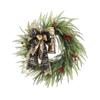 Christmas Decorations -  Norfolk  Wreath With Bells And Ribbon - ArtificialWreath For Home Table Wall Window Indoor Outdoor Outside