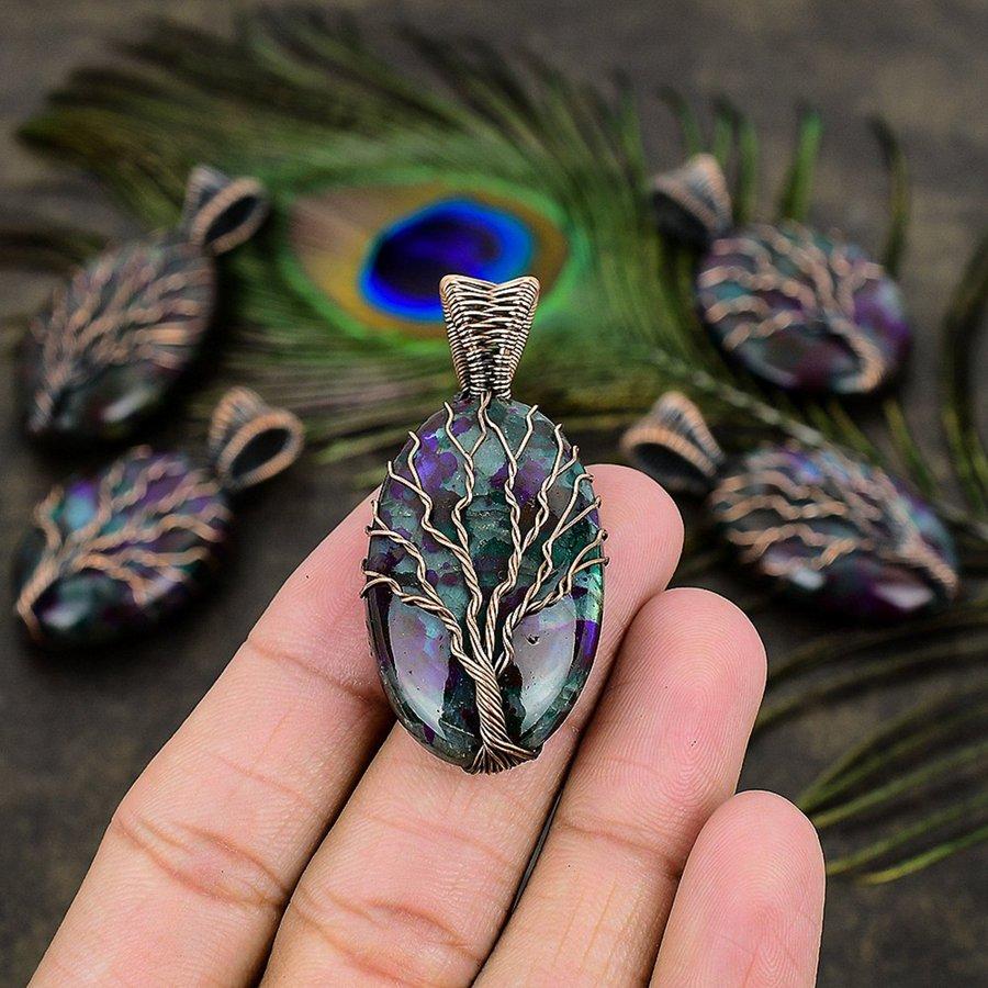 

Multi Labradorite Handmade Copper Wire Wrap Jewelry Pendant 2.40 C8C13