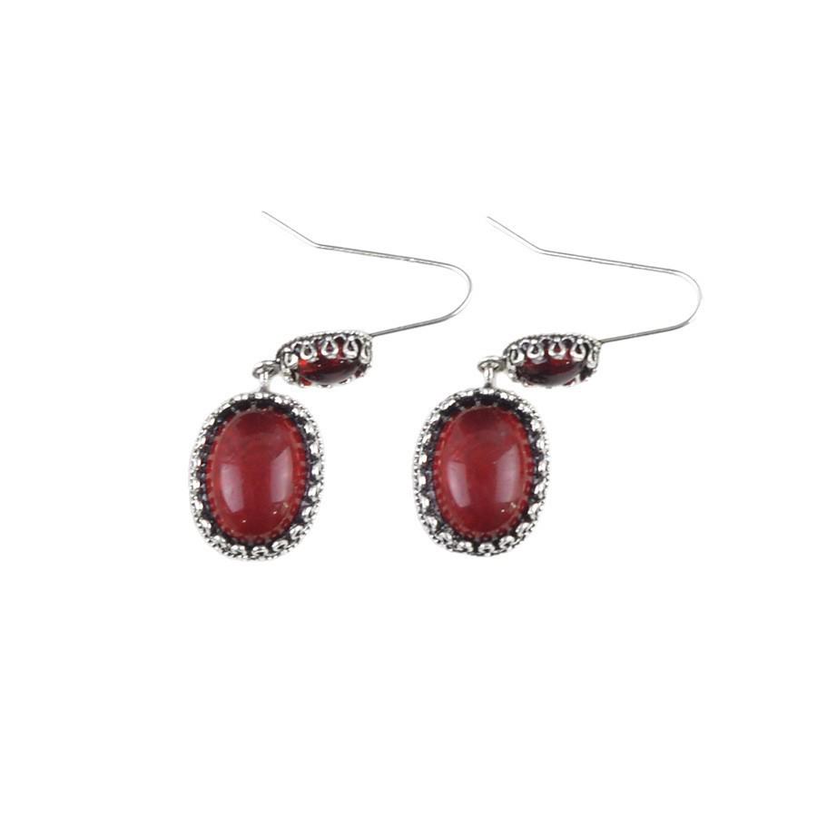 Luxury Red Baroque Diamond Stud Earrings