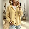 Dames gebreide vest trui met knopen aan de voorkant en reverskraag, Kleur Casual Herfst Winter