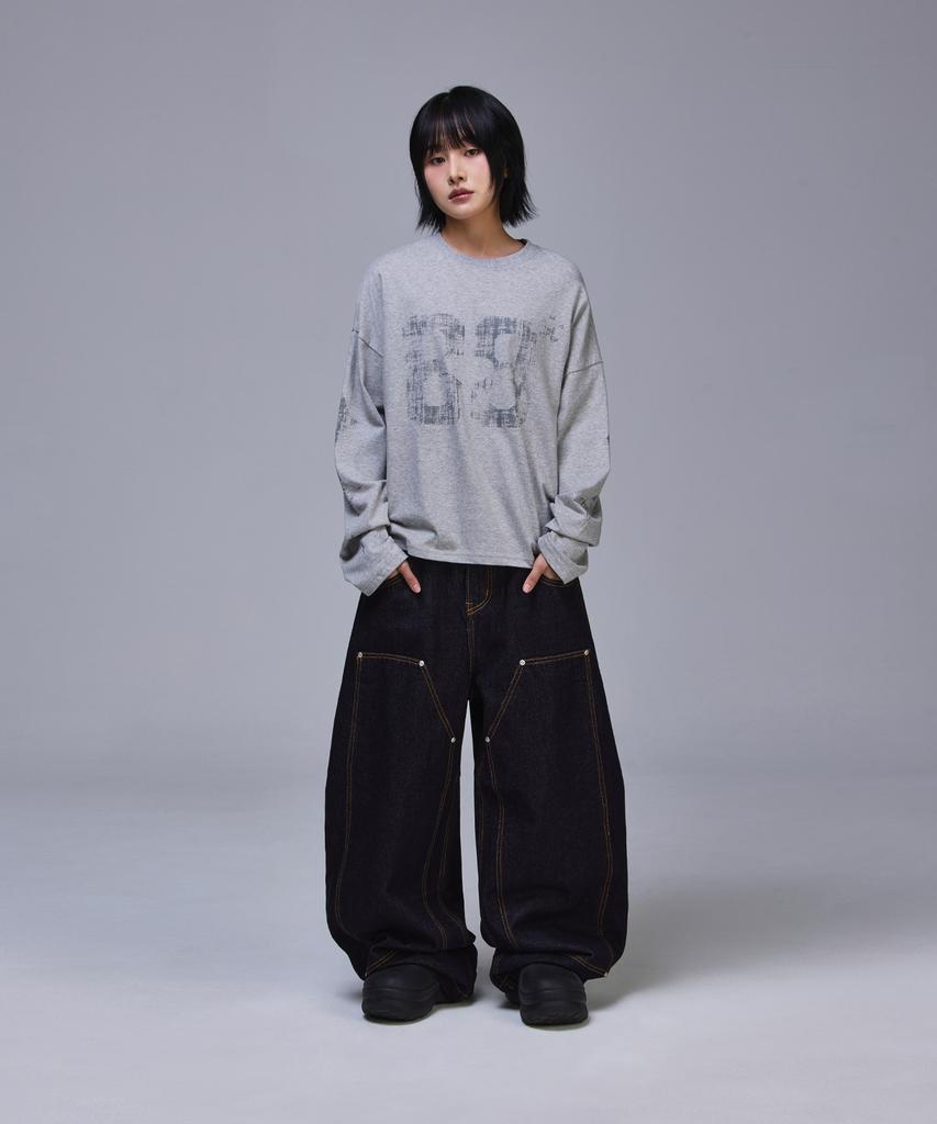 SCALLYWAG Double Knee Baggy Carpenter Raw Denim [Indigo]