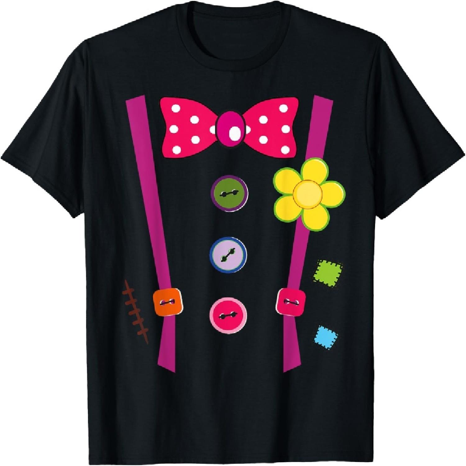 

Halloween Clown T-Shirt DIY Costume Fun For Man Woman & Kids T-Shirt XL різнокольоровий
