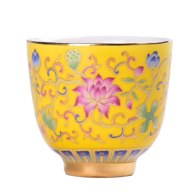Enamel Ceramic Tea Cup Home Tea Kung Fu Tea Set Tea Teach Jingdezhen White Jade Jade Porcelain Single Tea Bowl Single Cup Master Cup | Tea Cup