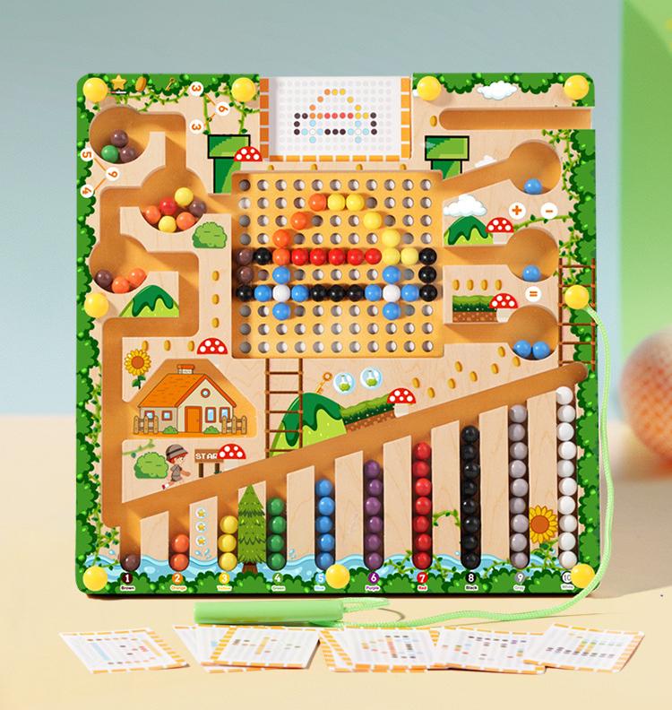 Magnetic Sorting Games Montessori Puzzle Toys Maze Board Learning Color Counting Number Classification Wooden Educational Toys