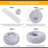 Cat Beds for Indoor Cats, 15.7/20/24 Inch Dog Bed for Small Melium Large Dogs, Washable-Round Pet Bed for Puppy and Kitten with Slip-Resistant Bottom