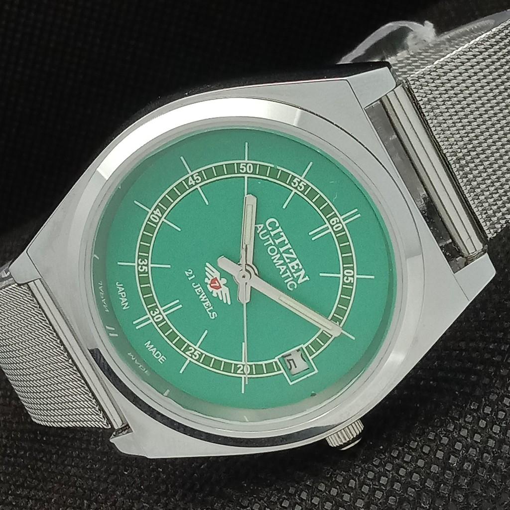 

ВОССТАНОВЛЕННЫЕ ВИНТАЖНЫЕ МУЖСКИЕ ЧАСЫ CITIZEN AUTOMATIC 8200 JAPAN ЗЕЛЕНЫЕ 534a-a280425-2 SKU534a-a280425