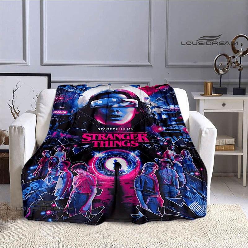 Stranger Things Klassieke Print Deken Dunne Deken Flanel Zacht en Comfortabel Huis Reisdeken Verjaardagscadeau Beddeken