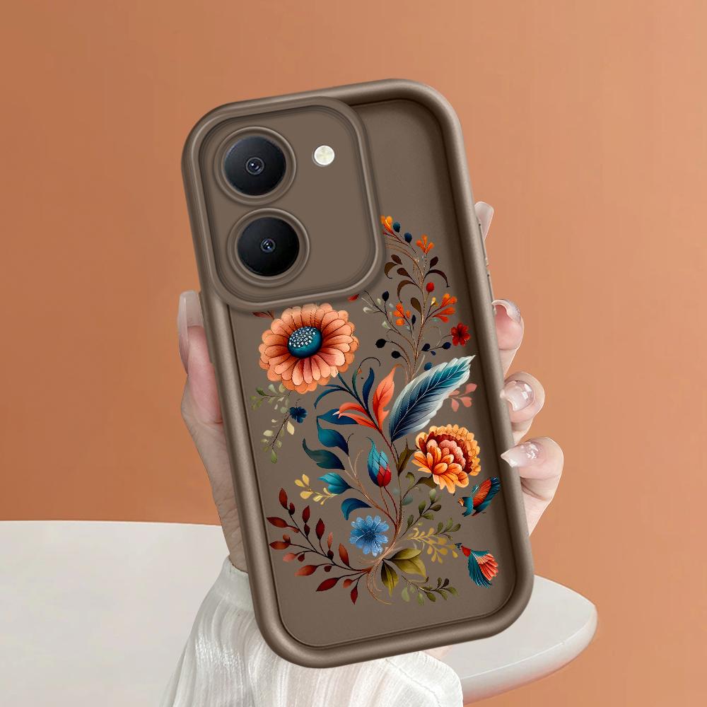 Weiche Silikon-Quadratleitern-Cartoon-Muster Vollständiger Kameraschutz Stoßfeste Hülle für iPhone Infinix Tecno Vivo