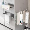 Wall Mounted Magnetic Paper Towel Holder Space Saving Plastic Roll Paper Storage Rack Strong Magnet Backing Punch Free