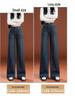 2026 Women's Loose Wide-Leg High-Waist Fleece Jeans - Slimming Floor-Length Fashion for Spring & Autumn