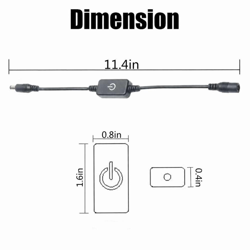 Compact Plastic Mini LED Dimmer 12‑24V 4A LED Strip Dimmer Brightness Controller Wall Lighting