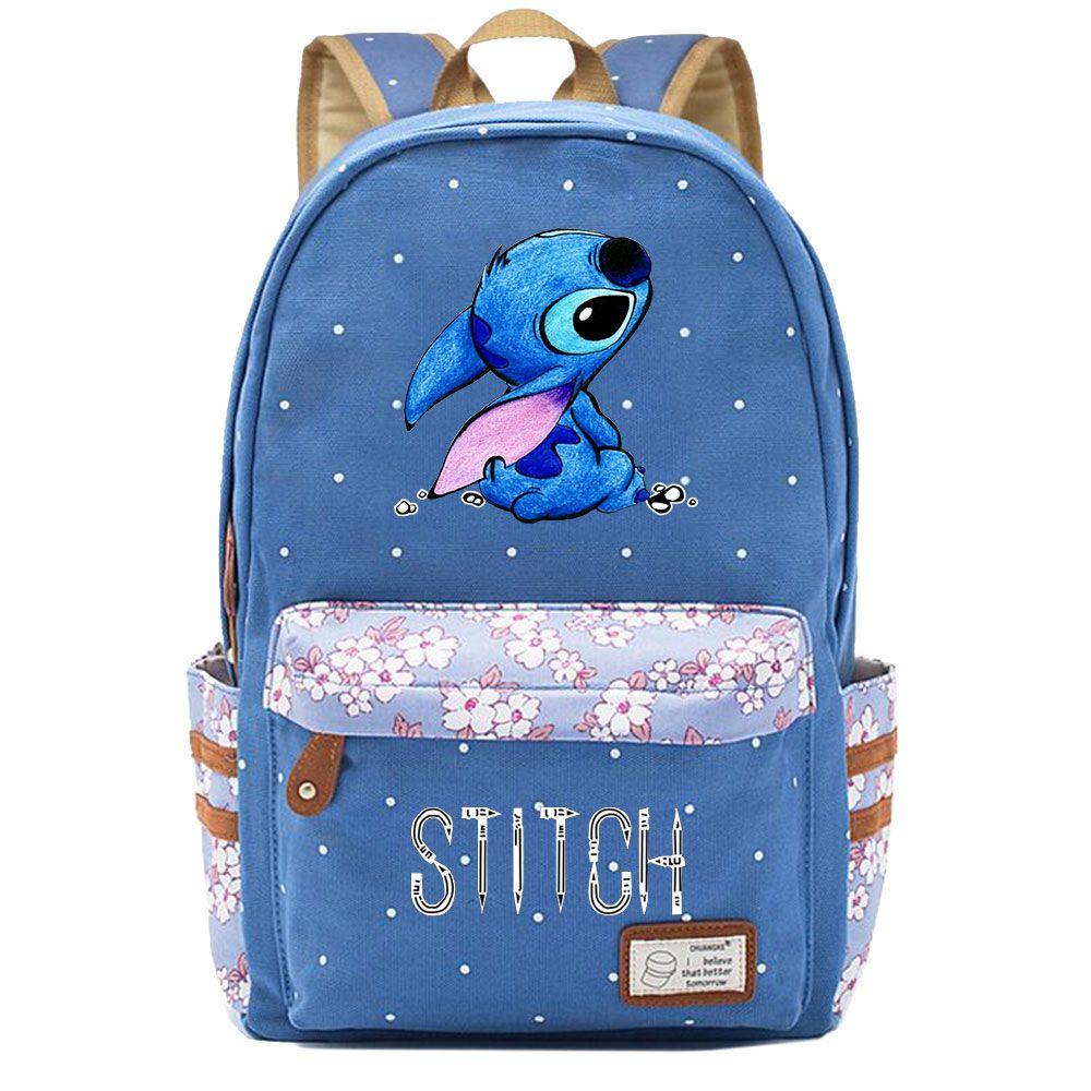 Lilo Stitch Backpack In Pink Or Blue Perfect For School Or Travel Made From High-quality Oxford Cloth