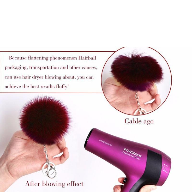 Colorful Pompoms Keychains Fluffy Plush Ball Faux Fur Keyring for Women Girl Hat Shoes Jewelry Bag Charms Accessories