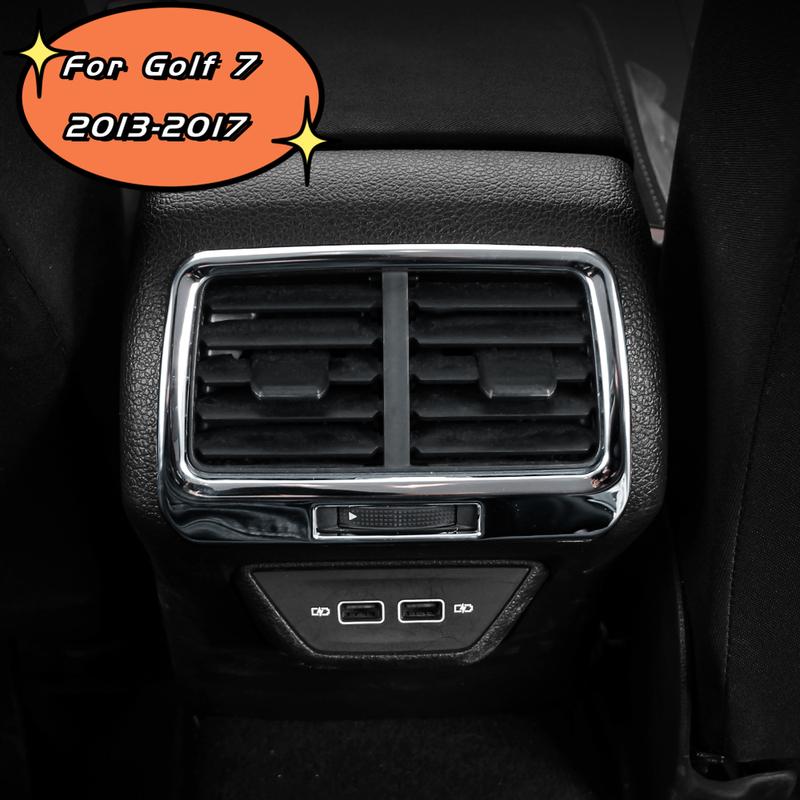 ABS/Steel Car Rear A/C Air Vent Outlet Cover Frame Sticker Trim for Volkswagen VW Golf 7 7.5 MK7 MK7.5 2013 - 2019 Accessories