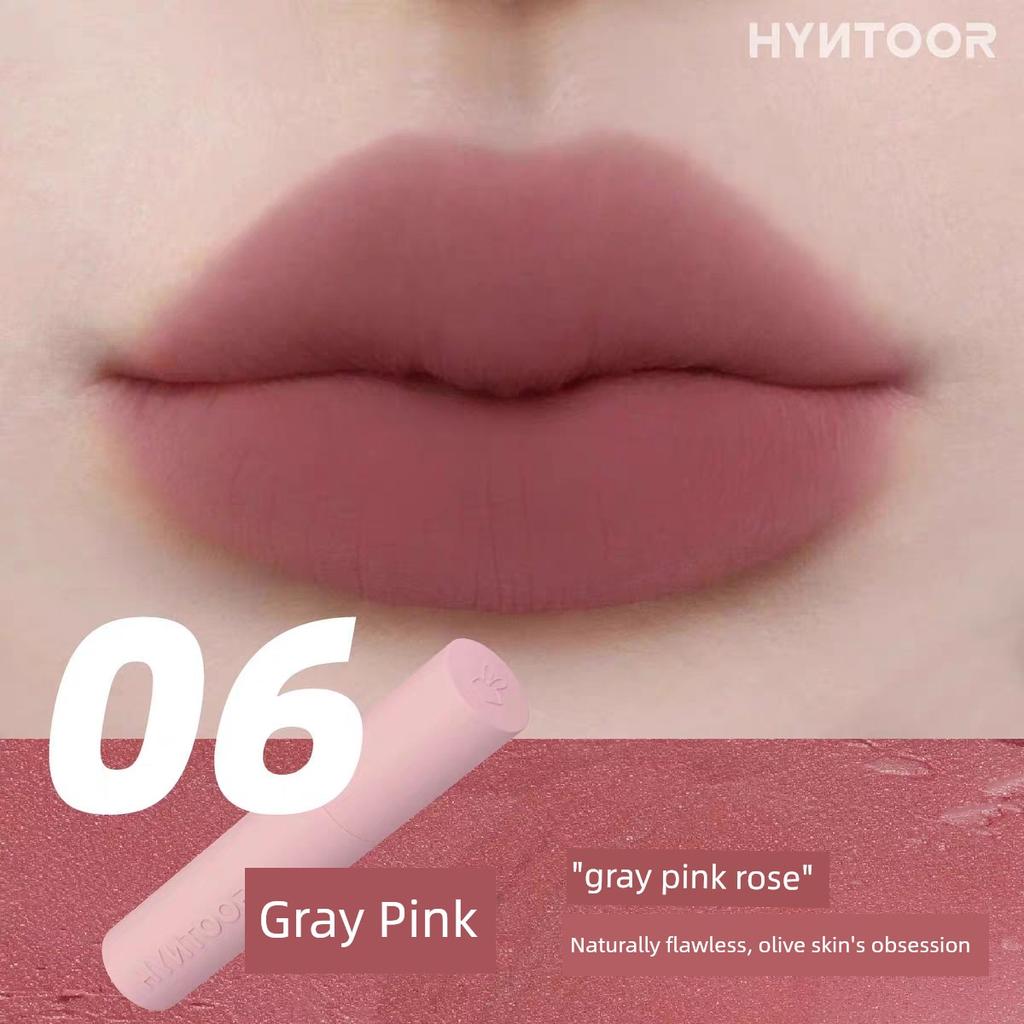 Olive Leather Base Color ~ Black Rabbit Macaron Lip Mud 200 Skin Feeling Purple Nude Color Series Low Saturation Gray Pink Plain Lipstick