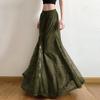 Retro Forest Hot Girl Personality Lace Low Waist Skirt Heavy-duty Zipper Deerskin Velvet Floor-mopping A-line Skirt
