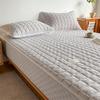 Soybean Fiber Waffle Jacquard Quilted Mattress Protector - Solid Color Bed Cover