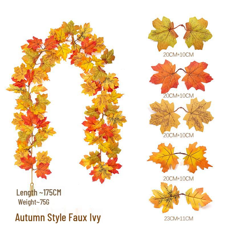 Autumn Maple Leaf Vine Harvest Festival Halloween Decoration.
