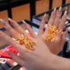 Gradient Enamel Phoenix Ring Vintage Gold Feng Wu Jiu Tian Jewelry for Women Chinese Palace Style Feather Design