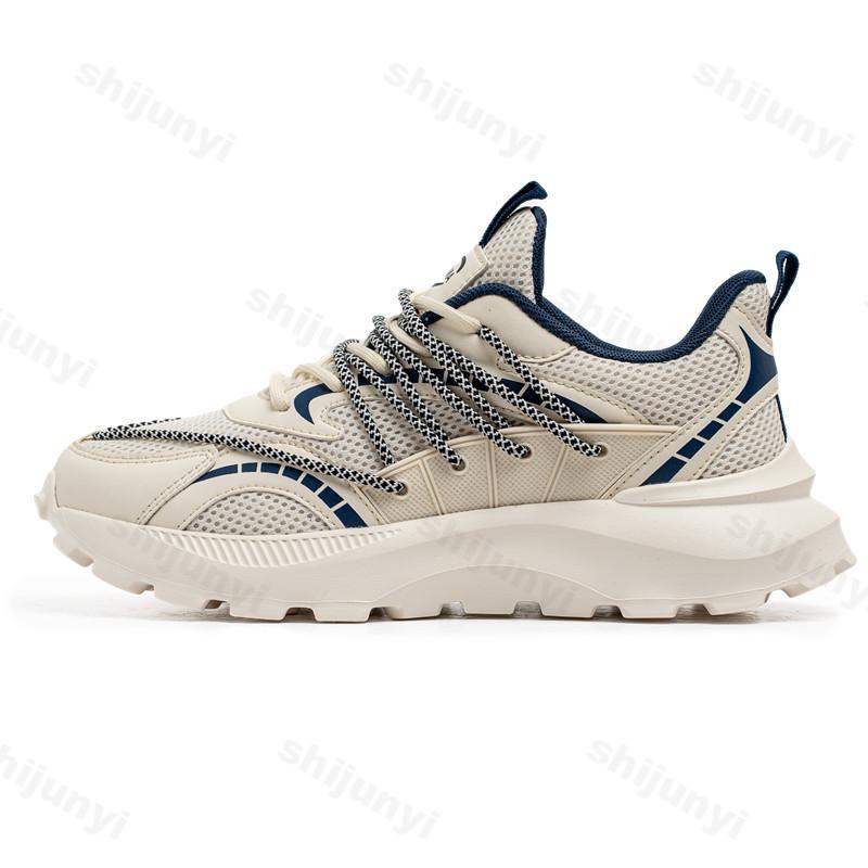 

Fashion Men s Casual Sports Shoes 2025 Spring New Mesh Breathable Comfortable Versatile Thick Sole Shoes Fashion Low Top Chunky sneakers 39 синий