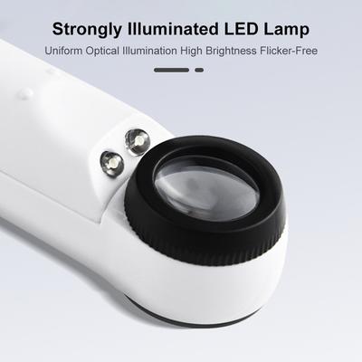40X Handheld Magnifier HD Magnifying Glass with Two LED Lights Jewelry Magnifier for Jewelry Diamond Gem Coin Stamp Rock