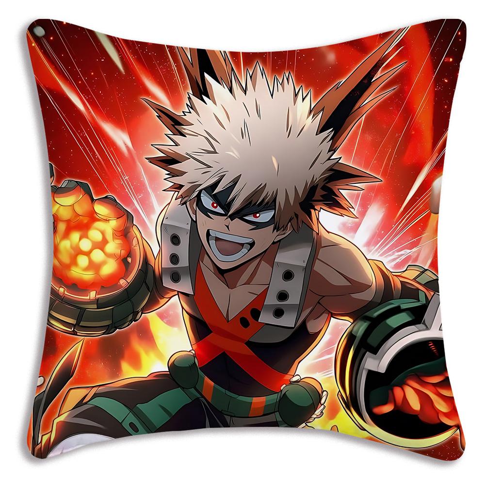 Anime My h-Hero Academias Pillow Covers Cartoon Sofa Decorative Home Double-sided Printing Short Plush Cute Cushion Cover