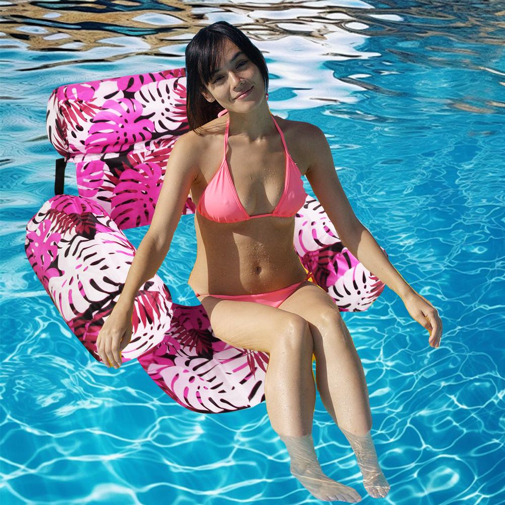 Pool Floats Chairs Adult Inflatable Pool Lounger with Arm & Backrest Water Floating Recliner Water Hammock for Summer Water Fun