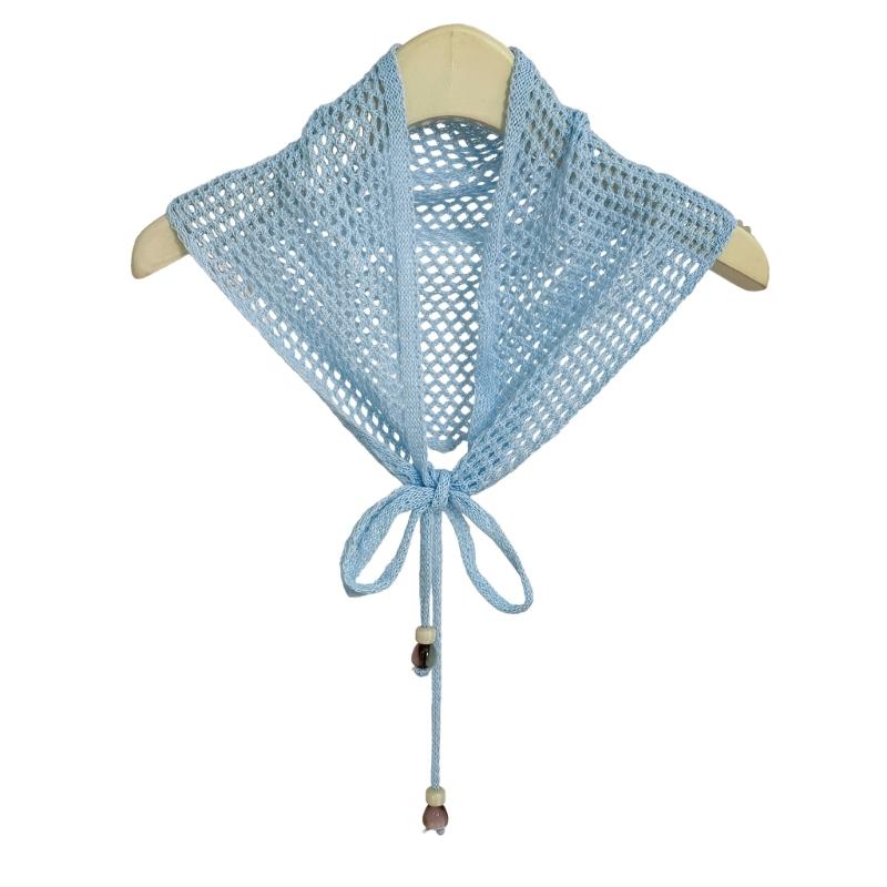 Triangular Knit Bandana Hijab Soft and Comfortable Headscarf Showcasing French Country Aesthetic Bandana