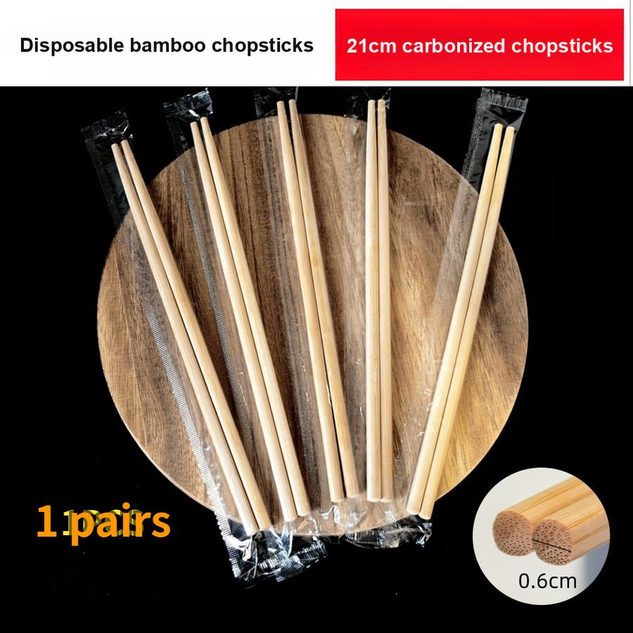 Disposable Chopsticks  Premium Household Thick Carbonized Independent Packaging Commercial Use for Hot Pot Restaurant, Diner