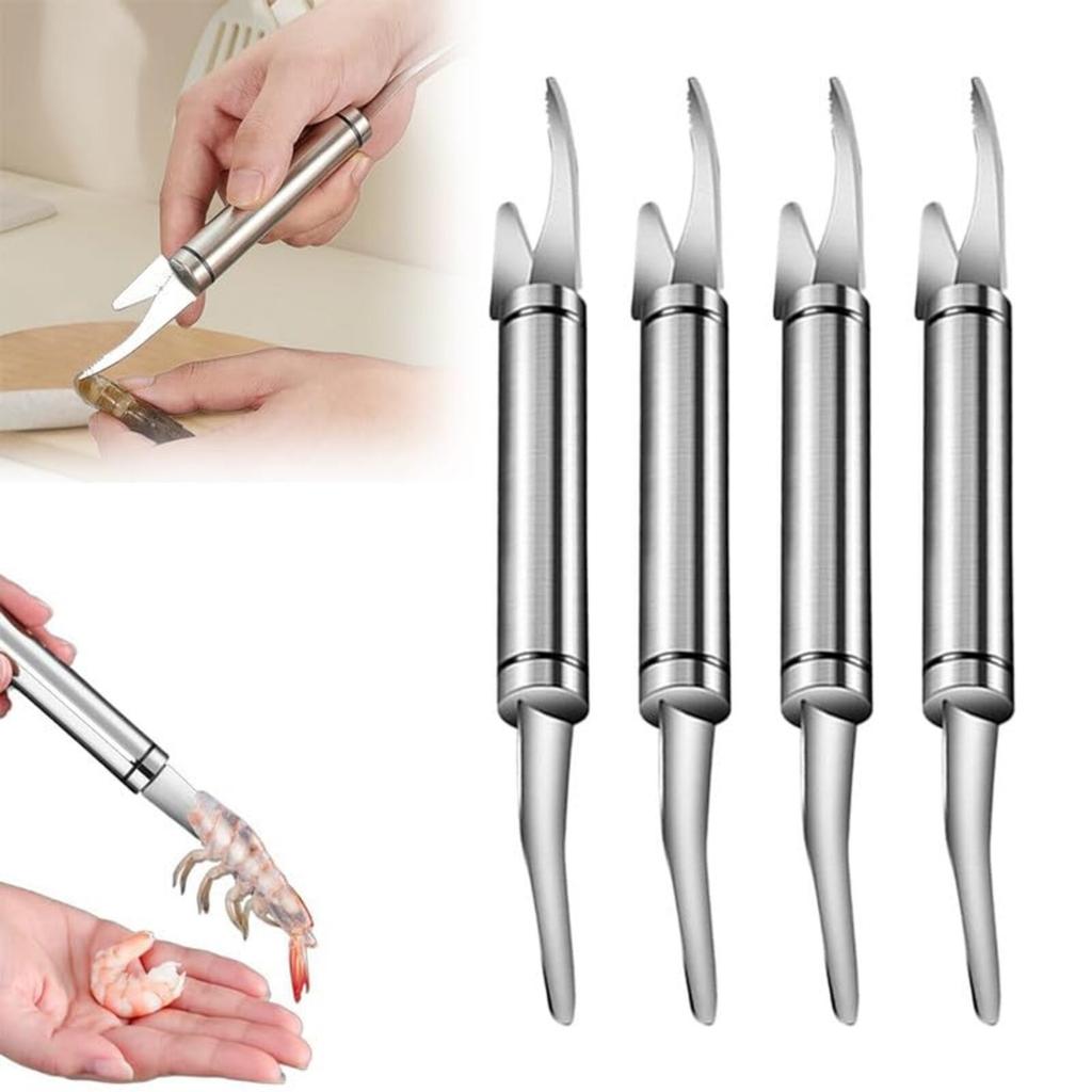 5 In 1 Multifunctional Shrimp Line Belly Knife, Stainless Steel Shrimp Line Scale Removal Knife, Portable Shrimp Line Peeling Knife, Kitchen