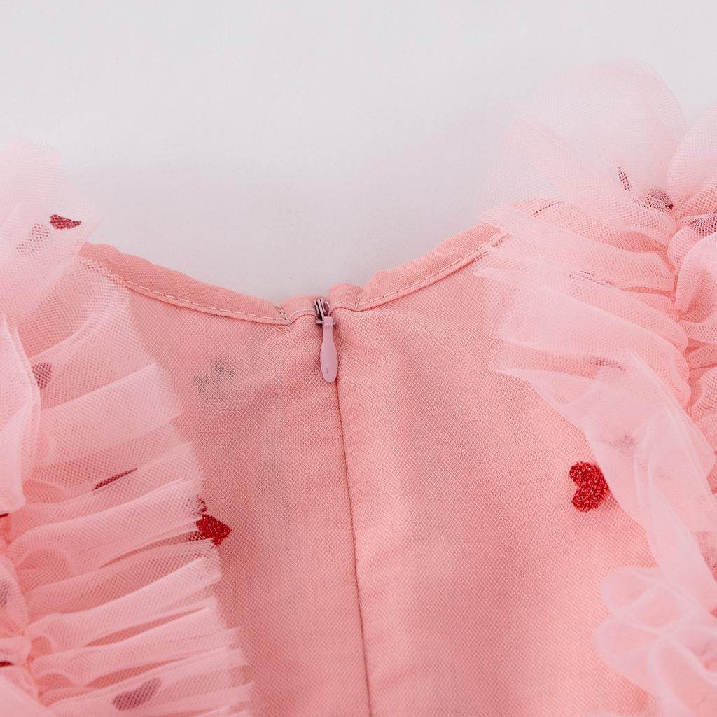 Children's Fashion Sleeveless Dress Heart Lace Princess Dress