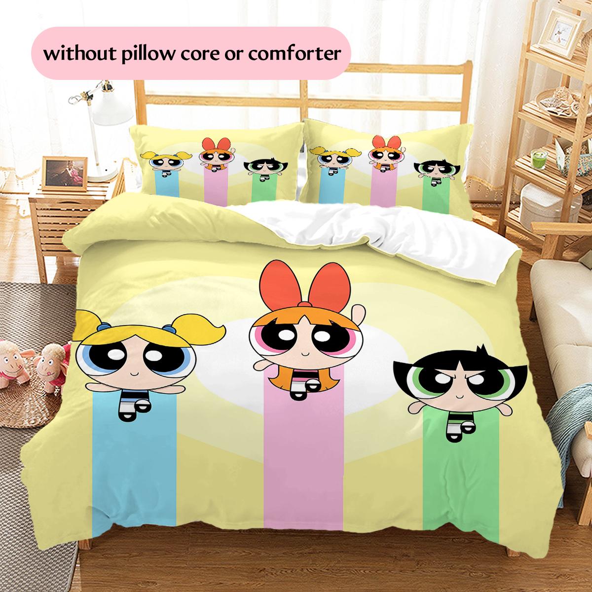 

The Powerpuff Girls Poster Pattern Bedding Home Decoration Birthday & Festival Gift (1 * duvet cover + 2 * pillowcase, without core) 135x200cm