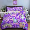Cute Unicorns With Rainbow Background Bedding Set 1 Duvet Cover 2 Pillowcases For Adult And Children Luxury Gift Full Size