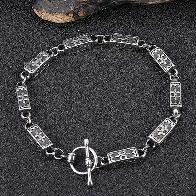 Men Stainless Steel Link Chain Bracelets Women Bangles Cuff Wristband Biker Motorcycle Bracelet