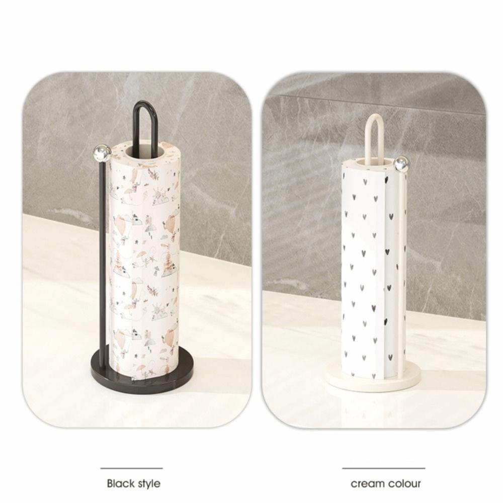 Stable Base Paper Towel Holder Non-slip Free Standing Vertical Napkin Dispenser Space Saving Easy to Tear