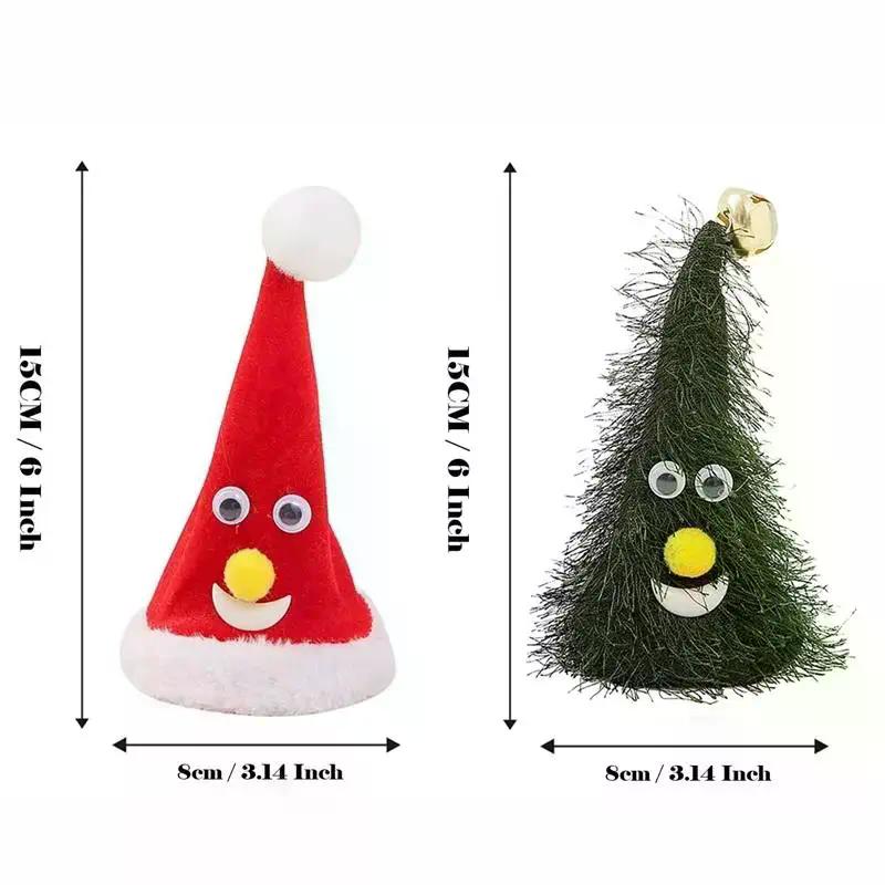 1pc Swing Singing Christmas Tree Hat Happy New Year Electric Glowing Music Plush Cap Funny Toy Gift For Kid Xmas Home Decoration