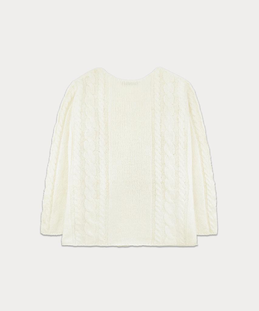 Sseomweeobeoteo Some Cable Long Sleeve Knit - Ivory