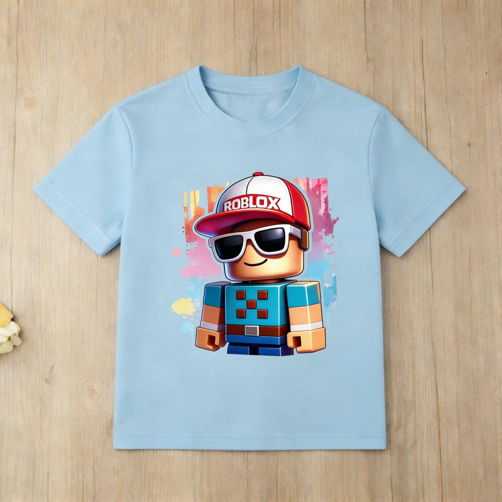 Roblox Detective Game Character Printed T Shirt for Kids Boys Girls Soft Cotton Short Sleeve Casual Tee Daily Wear Summer Tops
