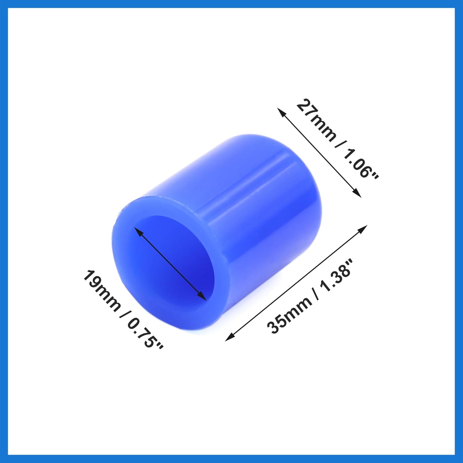 4Pcs 19mm 3/4  Silicone Blanking Cap Intake Vacuum Hose Tube End Bung Blue Auto Accessories