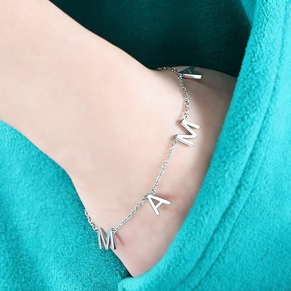 Dainty Mini Mama Letter Bracelet For Women Gold Color Stainless Steel Elegant Adjustable Link Chain Mother's Day Jewelry Mumgift