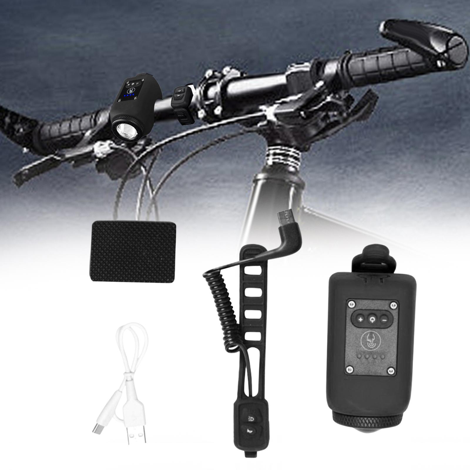 

Bike Light with Horn Night Safe Warning for Handlebar Adjustable Bike Lights чёрный