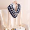 2025 Korean Style Atmosphere Simulation Silk Scarf 90 Small Square Women's Fresh Autumn Professional Dress Temperament Printed