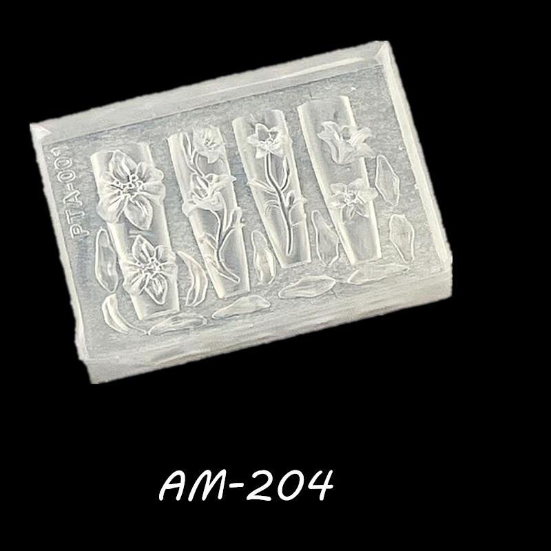 Nail Art Soft Silicone Flower Relief Mold 3D Carving Curved Template Tools Art Supplies Nail Art Charms Accessories For Salon